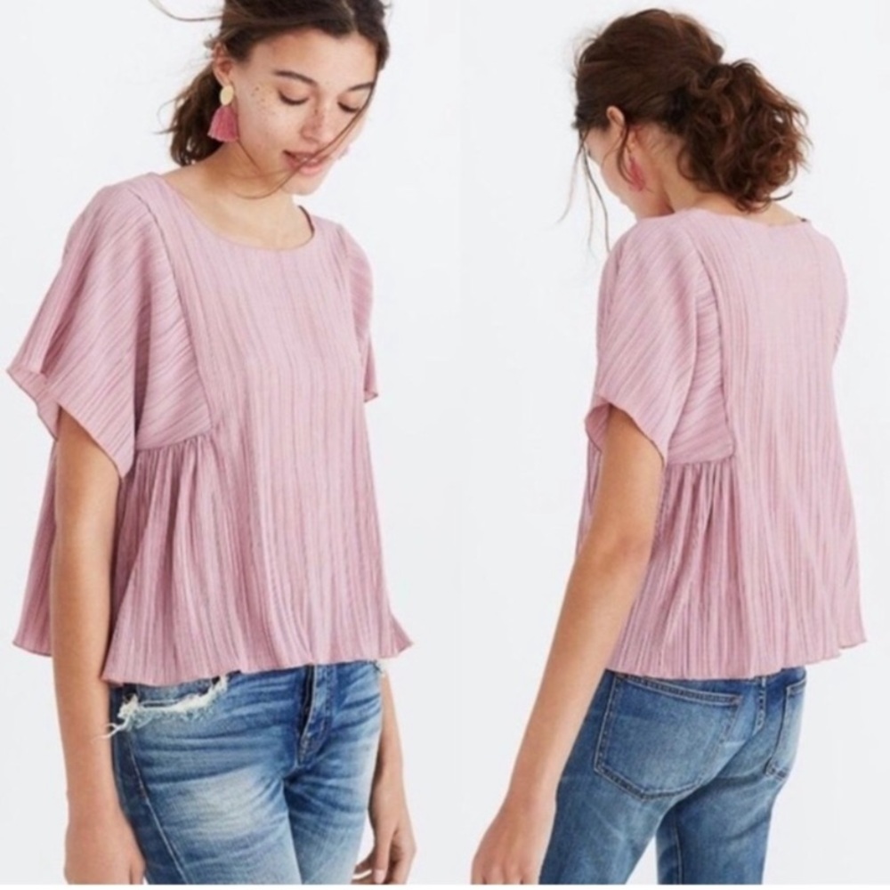 MADEWELL texture & thread micropleat top women’s Size Small